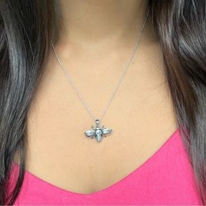 Sterling Silver Bee Pendant Necklace